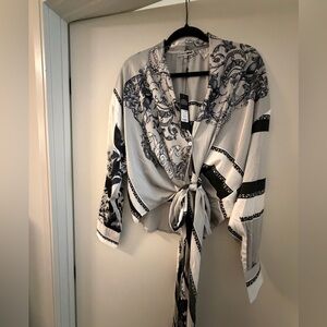 Black and White Patterned Blouse